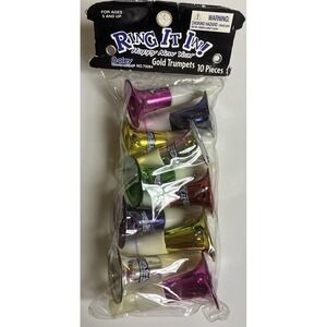 Vintage Boley 10 Plastic Toy Trumpet Ring It‎ In New Year Party 2006 NEW *flaw